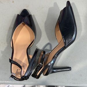 Black Women's Pointed D'Orsay High Heel Sandals